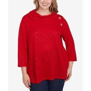 Ruby Rd. Ruby Rd. Plus Size Split Cowl Lipstick 1X